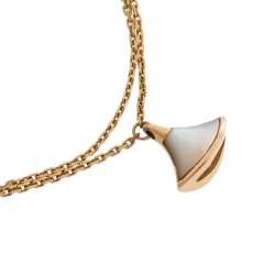 Pre Owned Bvlgari Divas' Dream Mother of Pearl 18K Rose Gold Chain Bracelet SM