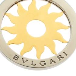 Bvlgari Tondo Sun 18K Yellow Gold and Stainless Steel Pendant Large