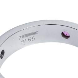 Bvlgari Bvlgari Multicolor Gemstone Diamond 18K White Gold Band Ring 65