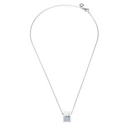 Pre Owned Bvlgari B.Zero1 18K White Gold Small Round Pendant Necklace