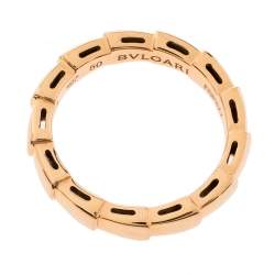 Pre Owned Bvlgari Serpenti Viper 18K Rose Gold Wedding Band Ring Size 50