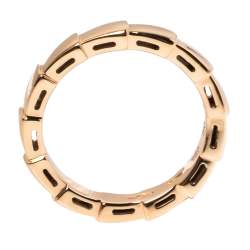 Pre Owned Bvlgari Serpenti Viper 18K Rose Gold Wedding Band Ring Size 50