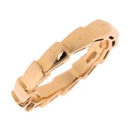 Pre Owned Bvlgari Serpenti Viper 18K Rose Gold Wedding Band Ring Size 50