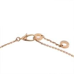 Pre Owned Bvlgari Divas' Dream Malachite & Diamond 18K Rose Gold Pendant Necklace