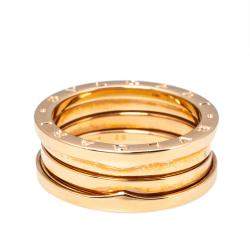 Pre Owned Bvlgari B.Zero1 18K Rose Gold 3-Band Ring Size 62