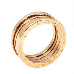 Pre Owned Bvlgari B.Zero1 18K Rose Gold 3-Band Ring Size 62