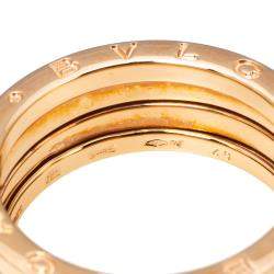 Pre Owned Bvlgari B.Zero1 18K Rose Gold 3-Band Ring Size 62