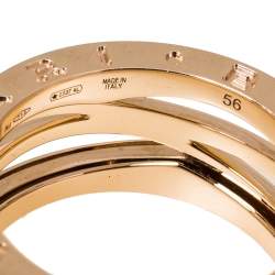 Pre Owned Bvlgari B.Zero1 Design Legend 18K Rose Gold 3-Band Ring Size 56