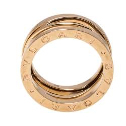 Pre Owned Bvlgari B.Zero1 Design Legend 18K Rose Gold 3-Band Ring Size 56