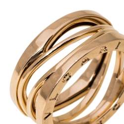 Pre Owned Bvlgari B.Zero1 Design Legend 18K Rose Gold 3-Band Ring Size 56