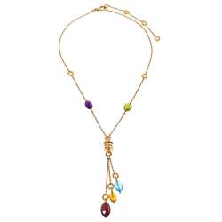 Pre Owned Bvlgari  B.Zero1 Gemstone 18K Yellow Gold Pendant Necklace