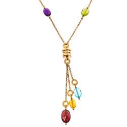 Pre Owned Bvlgari  B.Zero1 Gemstone 18K Yellow Gold Pendant Necklace