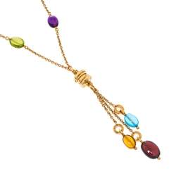 Pre Owned Bvlgari  B.Zero1 Gemstone 18K Yellow Gold Pendant Necklace