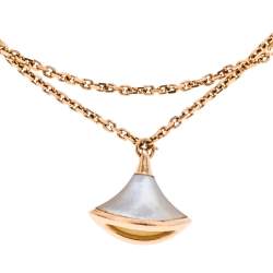 Pre Owned Bvlgari Divas' Dream Mother of Pearl 18K Rose Gold Chain Bracelet SM