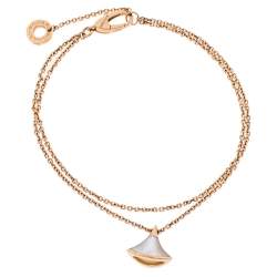 Pre Owned Bvlgari Divas' Dream Mother of Pearl 18K Rose Gold Chain Bracelet SM