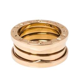 Pre Owned Bvlgari B.zero1 18K Rose Gold 3-Band Ring Size 47