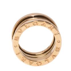 Pre Owned Bvlgari B.zero1 18K Rose Gold 3-Band Ring Size 47
