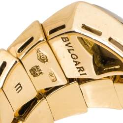 Pre Owned Bvlgari Serpenti Mother of Pearl 18K Yellow Gold Ring Size 51