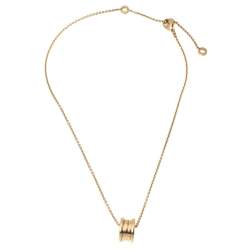 Pre Owned Bvlgari B.Zero1 18K Yellow Gold Small Round Pendant Necklace