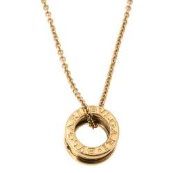 Pre Owned Bvlgari B.Zero1 18K Yellow Gold Small Round Pendant Necklace