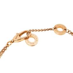 Pre Owned Bvlgari Divas' Dream Mother of Pearl 18K Rose Gold Charm Bracelet M/L