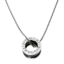 Pre Owned Bvlgari Save The Children B.zero1 Ceramic Silver Pendant Necklace