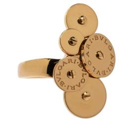 Pre Owned Bvlgari Cicladi Cluster Disc 18K Yellow Gold Cocktail Ring Size 52.5