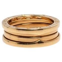 Pre Owned Bvlgari B.Zero1 18K Yellow Gold 2-Band Ring Size 60