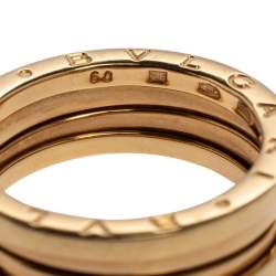 Pre Owned Bvlgari B.Zero1 18K Yellow Gold 2-Band Ring Size 60