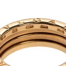 Pre Owned Bvlgari B.Zero1 18K Yellow Gold 2-Band Ring Size 60
