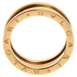 Pre Owned Bvlgari B.Zero1 18K Yellow Gold 2-Band Ring Size 60