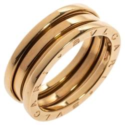 Pre Owned Bvlgari B.Zero1 18K Yellow Gold 2-Band Ring Size 60