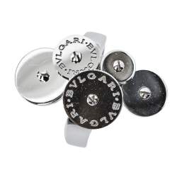 Pre Owned Bvlgari Cicladi Cluster Disc 18K White Gold Cocktail Ring Size 52