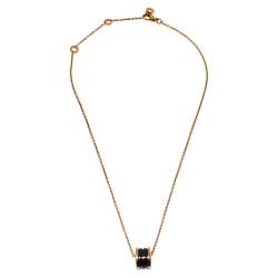 Pre Owned Bvlgari B.zero1 Black Ceramic 18K Rose Gold Pendant Necklace