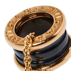 Pre Owned Bvlgari B.zero1 Black Ceramic 18K Rose Gold Pendant Necklace