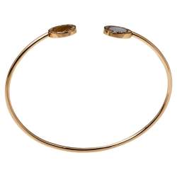 Pre Owned Bvlgari Bvlgari Mother of Pearl Tiger's Eye 18K Rose Gold Bracelet S