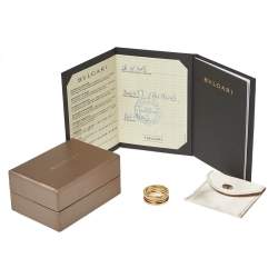 Pre Owned Bvlgari B.Zero1 18K Yellow Gold Three-Band Ring Size 61