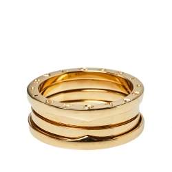 Pre Owned Bvlgari B.Zero1 18K Yellow Gold Three-Band Ring Size 61