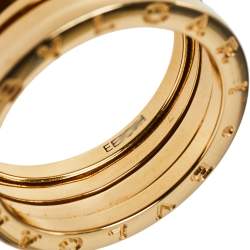 Pre Owned Bvlgari B.Zero1 18K Yellow Gold Three-Band Ring Size 61