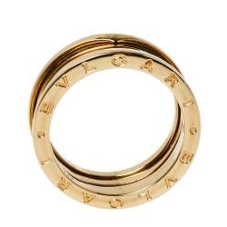 Pre Owned Bvlgari B.Zero1 18K Yellow Gold Three-Band Ring Size 61
