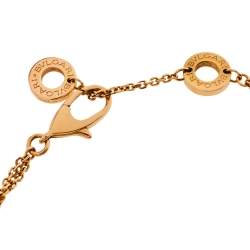 Pre Owned Bvlgari Divas' Dream Turquoise 18K Rose Gold Double Strand Bracelet SM