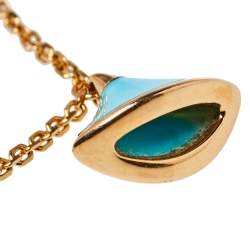 Pre Owned Bvlgari Divas' Dream Turquoise 18K Rose Gold Double Strand Bracelet SM