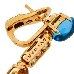 Bvlgari Coriandoli Allegra Diamond Multicolor Gemstones 18K Yellow Gold Earrings