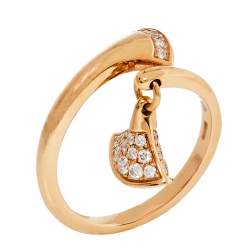 Pre Owned Bvlgari Divas' Dream Diamond 18K Rose Gold Ring Size 54