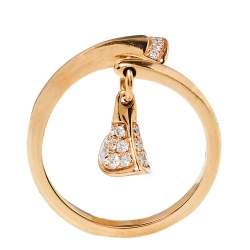 Pre Owned Bvlgari Divas' Dream Diamond 18K Rose Gold Ring Size 54