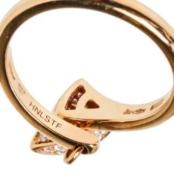 Pre Owned Bvlgari Divas' Dream Diamond 18K Rose Gold Ring Size 54