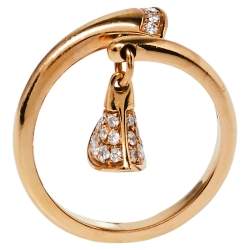 Pre Owned Bvlgari Divas' Dream Diamond 18K Rose Gold Ring Size 54
