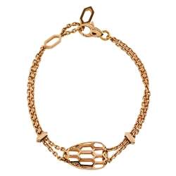 Pre Owned Bvlgari Serpenti Amethyst 18K Rose Gold Station Bracelet