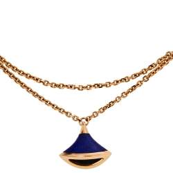 Pre Owned Bvlgari Divas' Dream Lapis Lazuli 18K Rose Gold Charm Bracelet