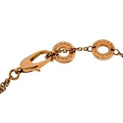 Pre Owned Bvlgari Divas' Dream Lapis Lazuli 18K Rose Gold Charm Bracelet